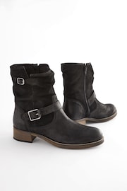 Black Regular/Wide Fit Forever Comfort® Leather Slouch Ankle Boots - Image 3 of 7