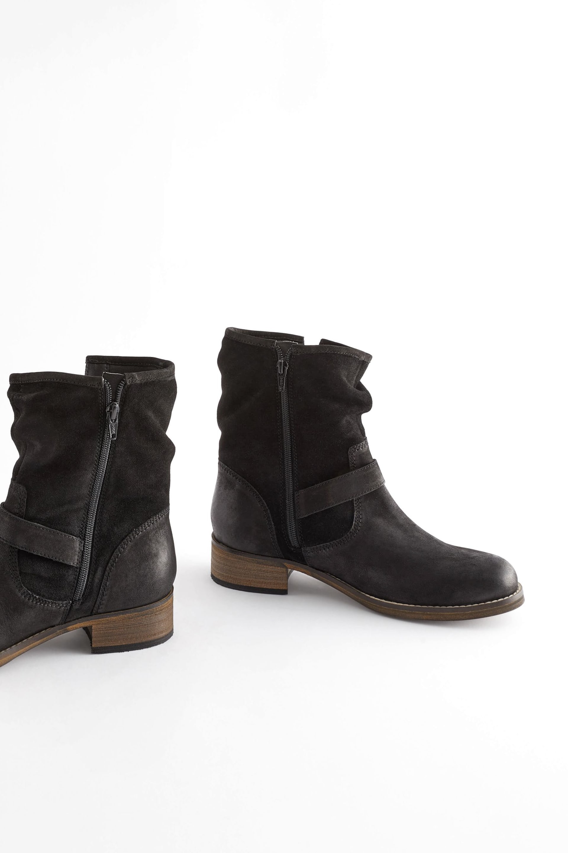 Black Regular/Wide Fit Forever Comfort® Leather Slouch Ankle Boots - Image 5 of 7
