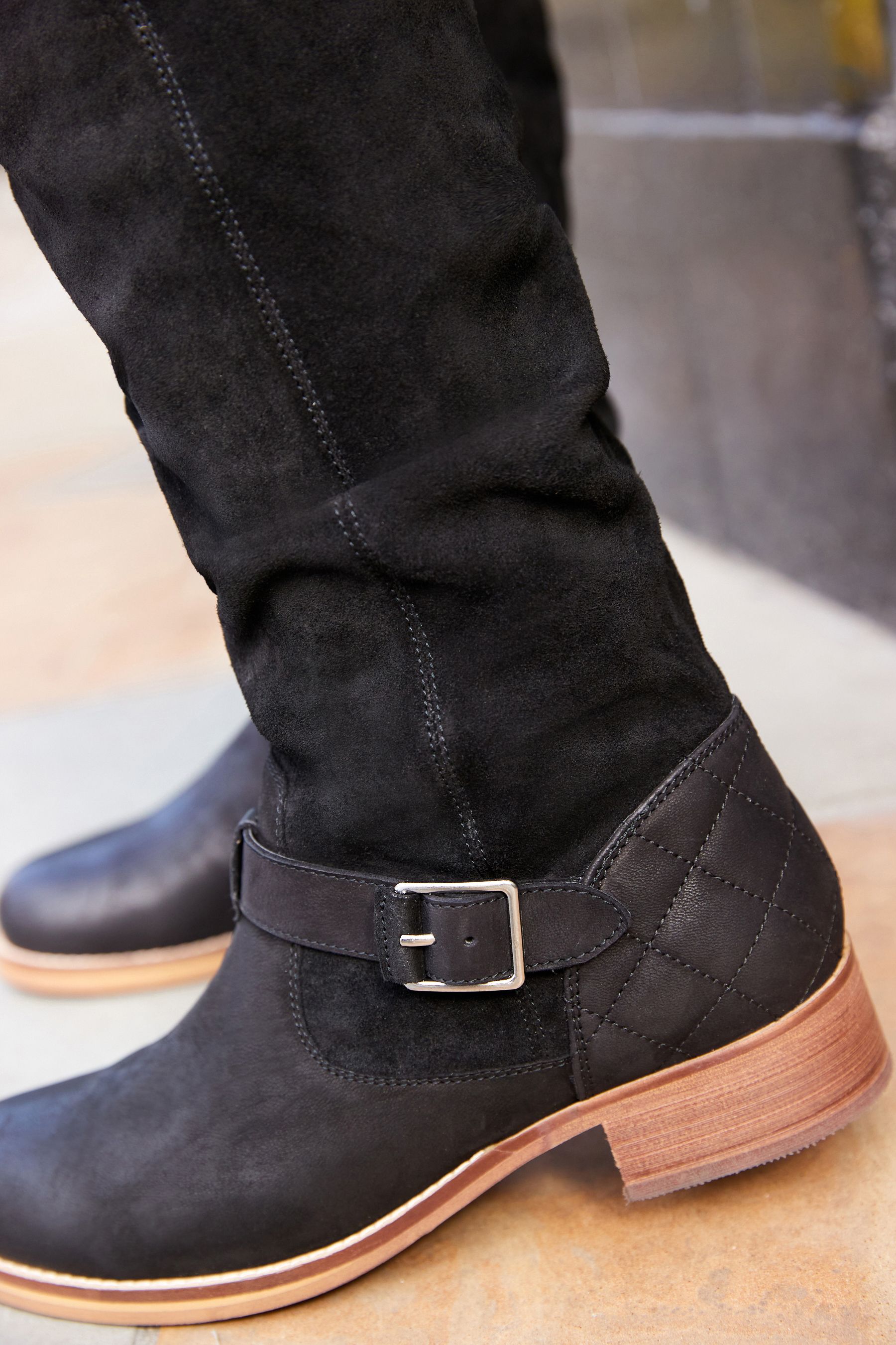 Buy Black Regular Wide Fit Forever Comfort Slouch Knee High Boots from Next Canada