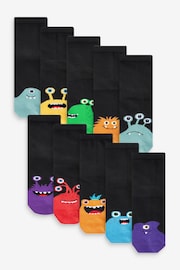 Black/Bright Monsters Cotton Rich Socks 10 Pack - Image 1 of 11