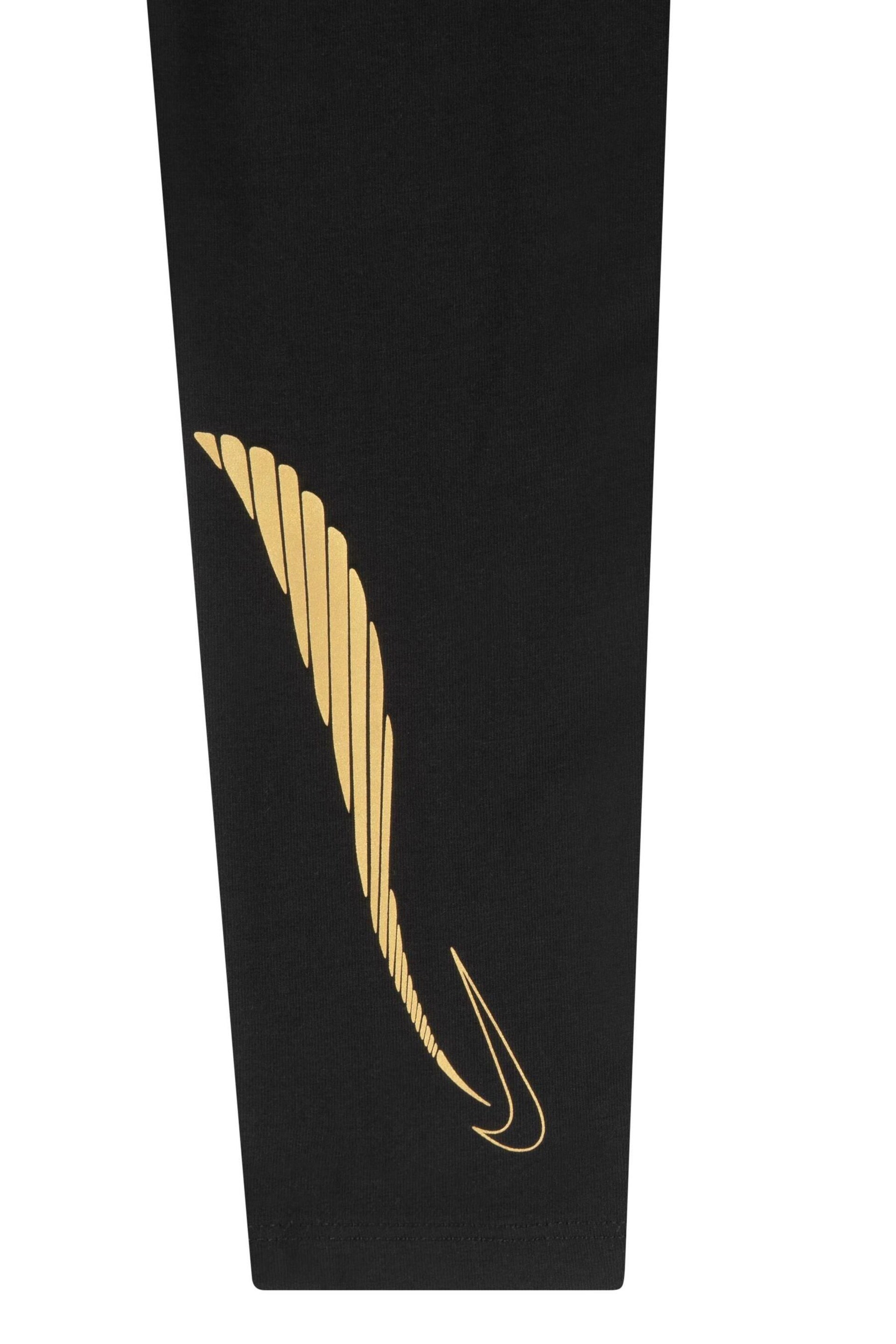 Nike Black/Gold Little Kids Shine Leggings - Image 3 of 3