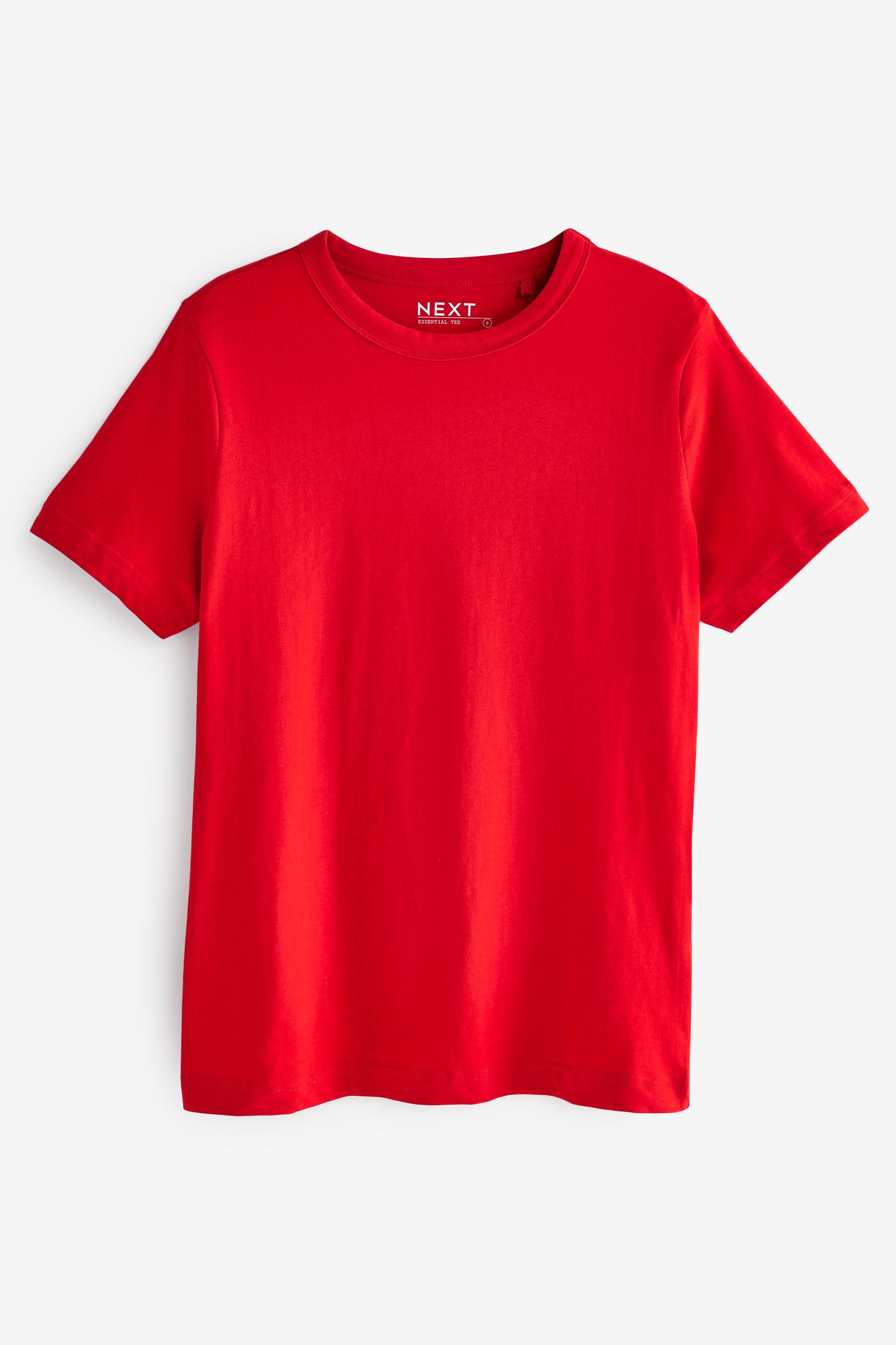Red Essential Pure 100 Cotton Short Sleeve Crew Neck T Shirt