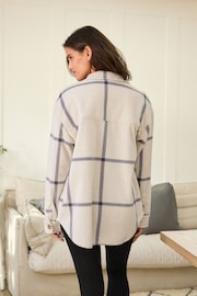 Neutral Check Fleece Shacket - Image 4 of 8