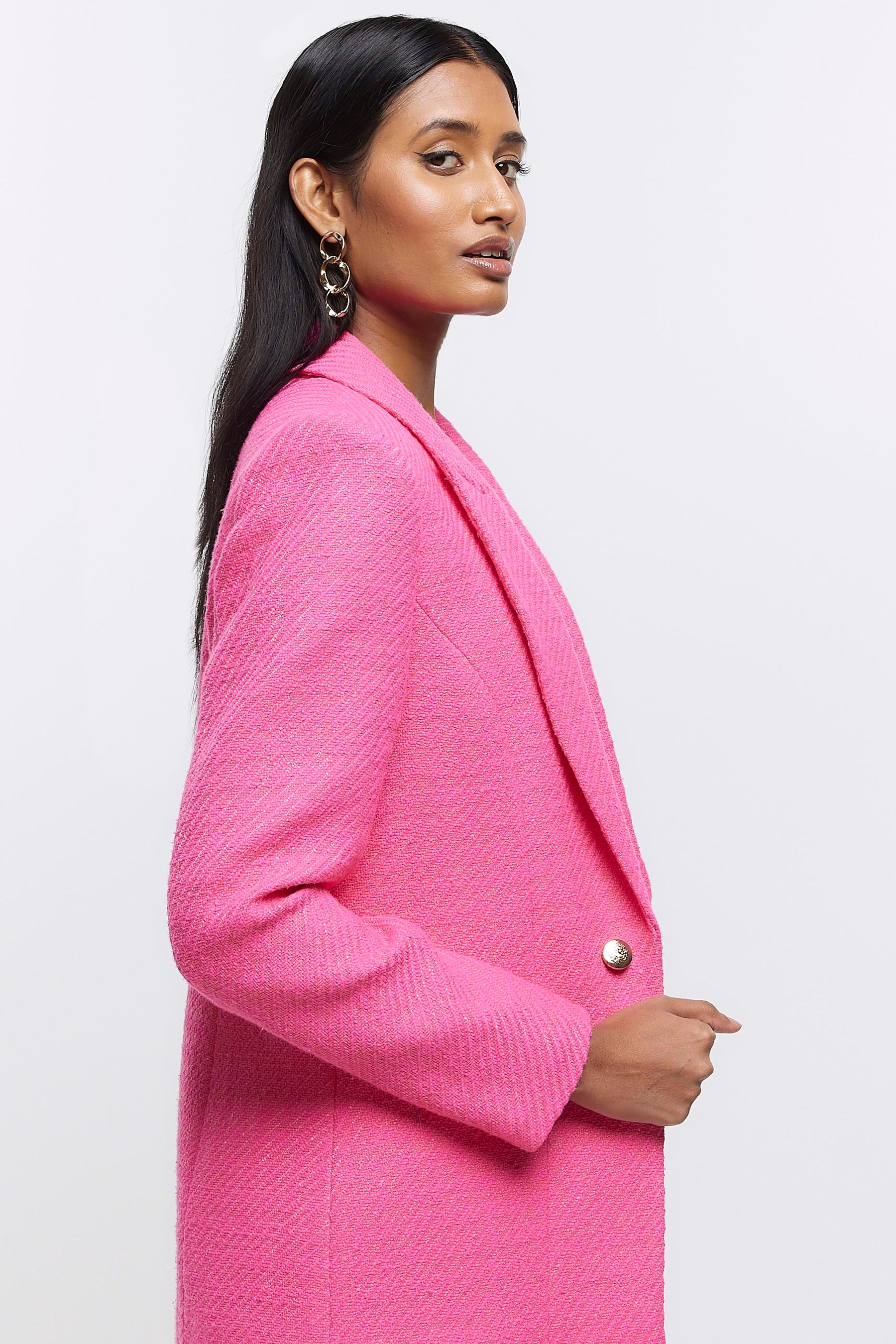 Boucle blazer river island new arrivals