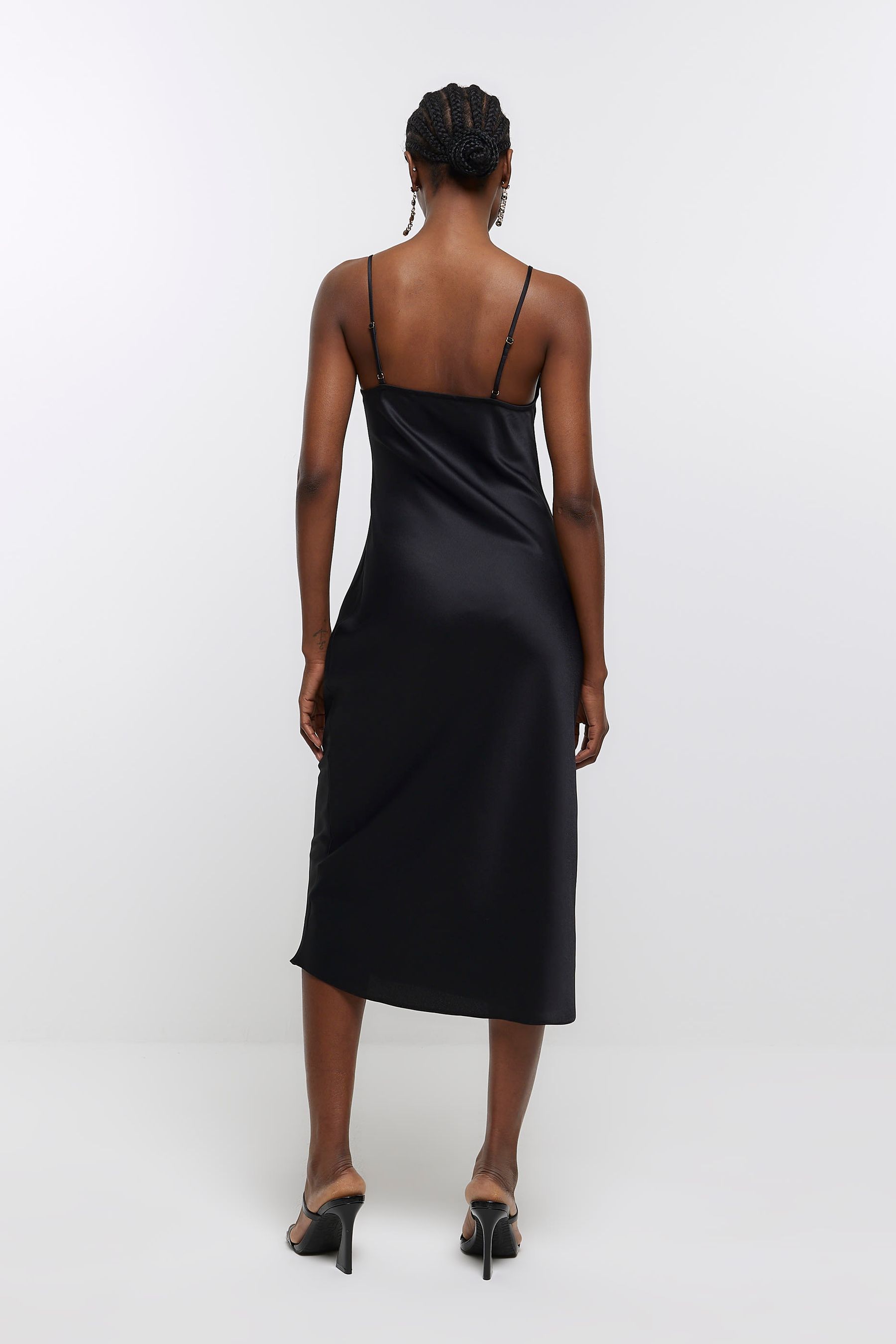 River island black slip dress hotsell