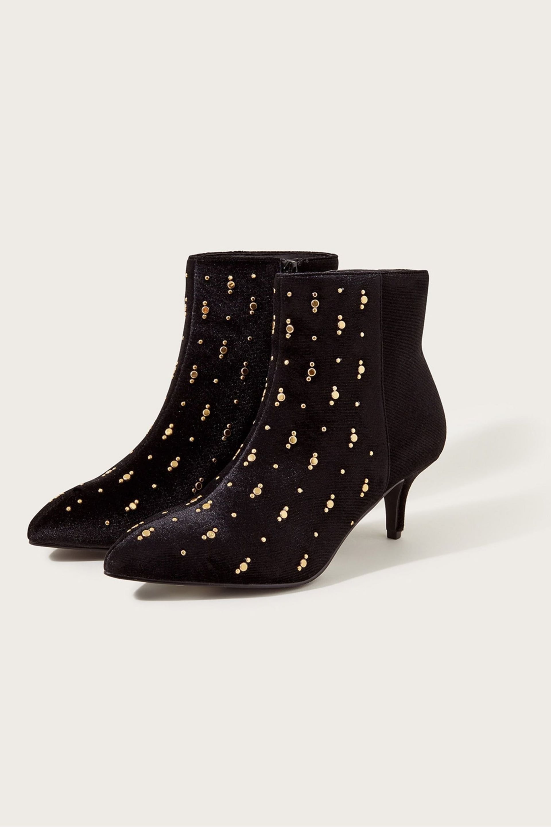 Monsoon Black Stud Ankle Boots - Image 1 of 3