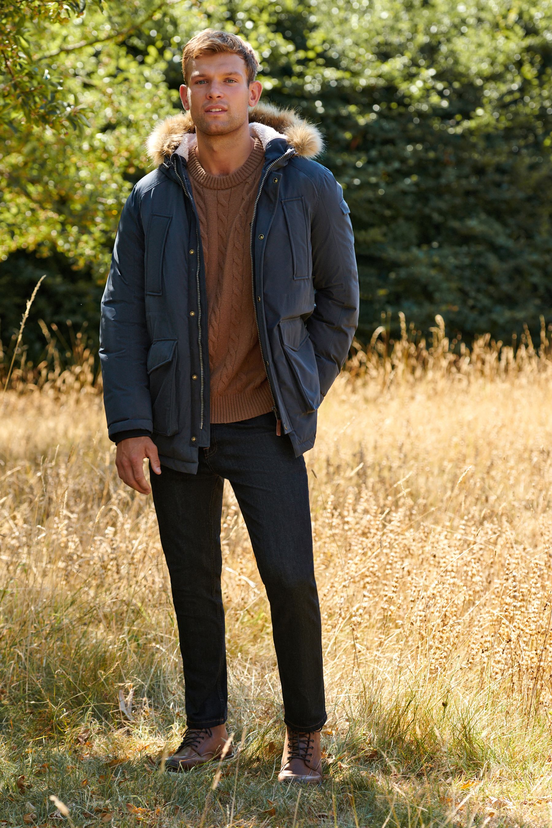 Next navy posh parka shop