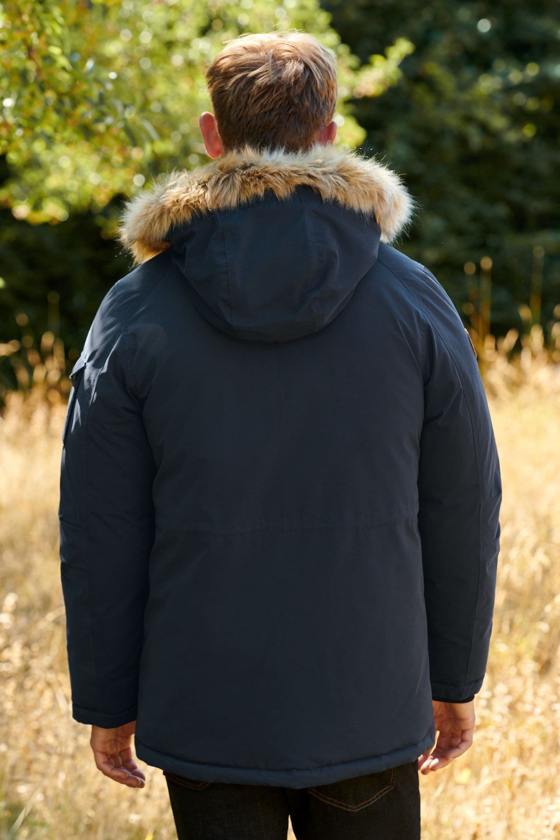 Next navy posh parka discount