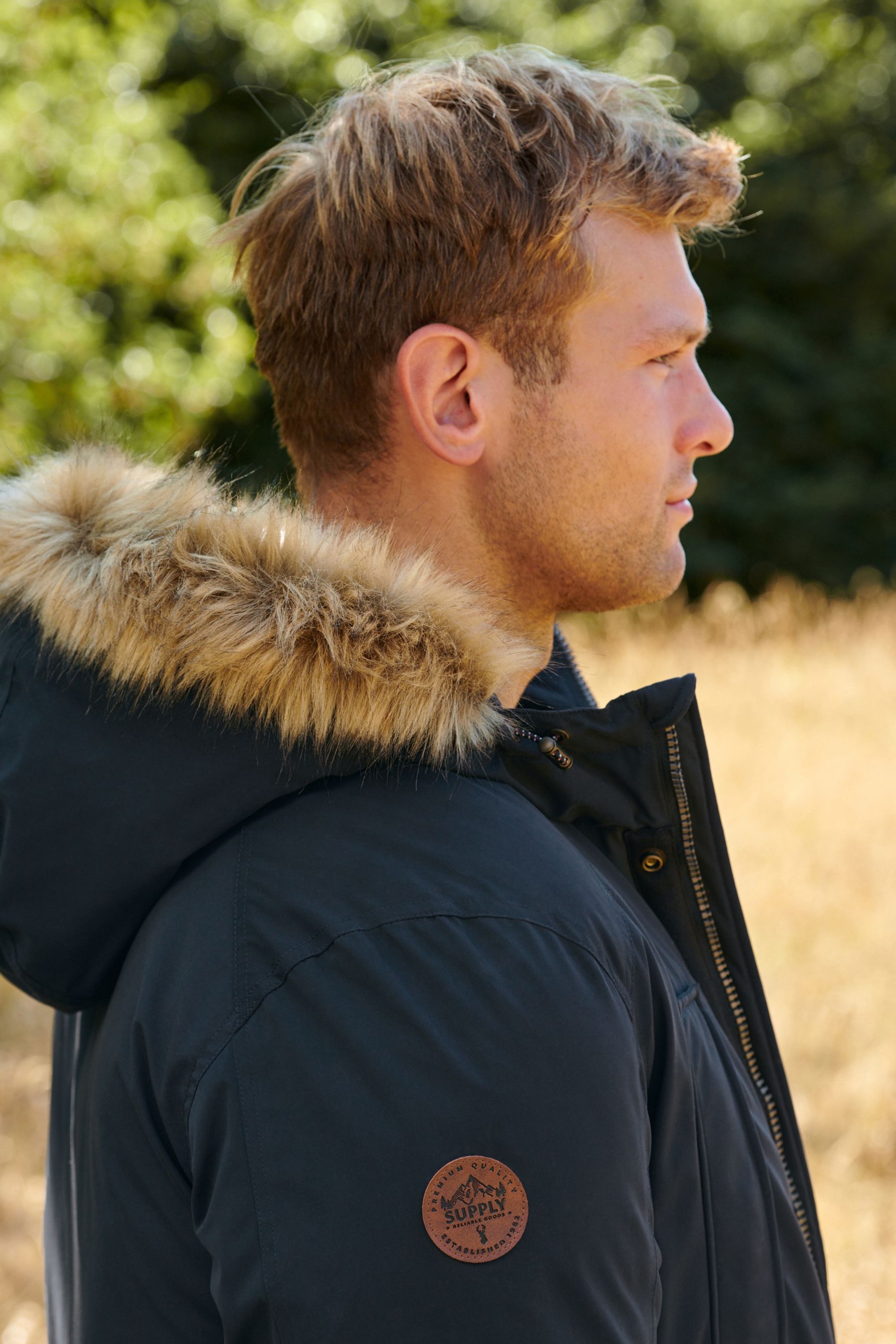 Buy Navy Blue Shower Resistant Hooded Parka Coat from Next Luxembourg