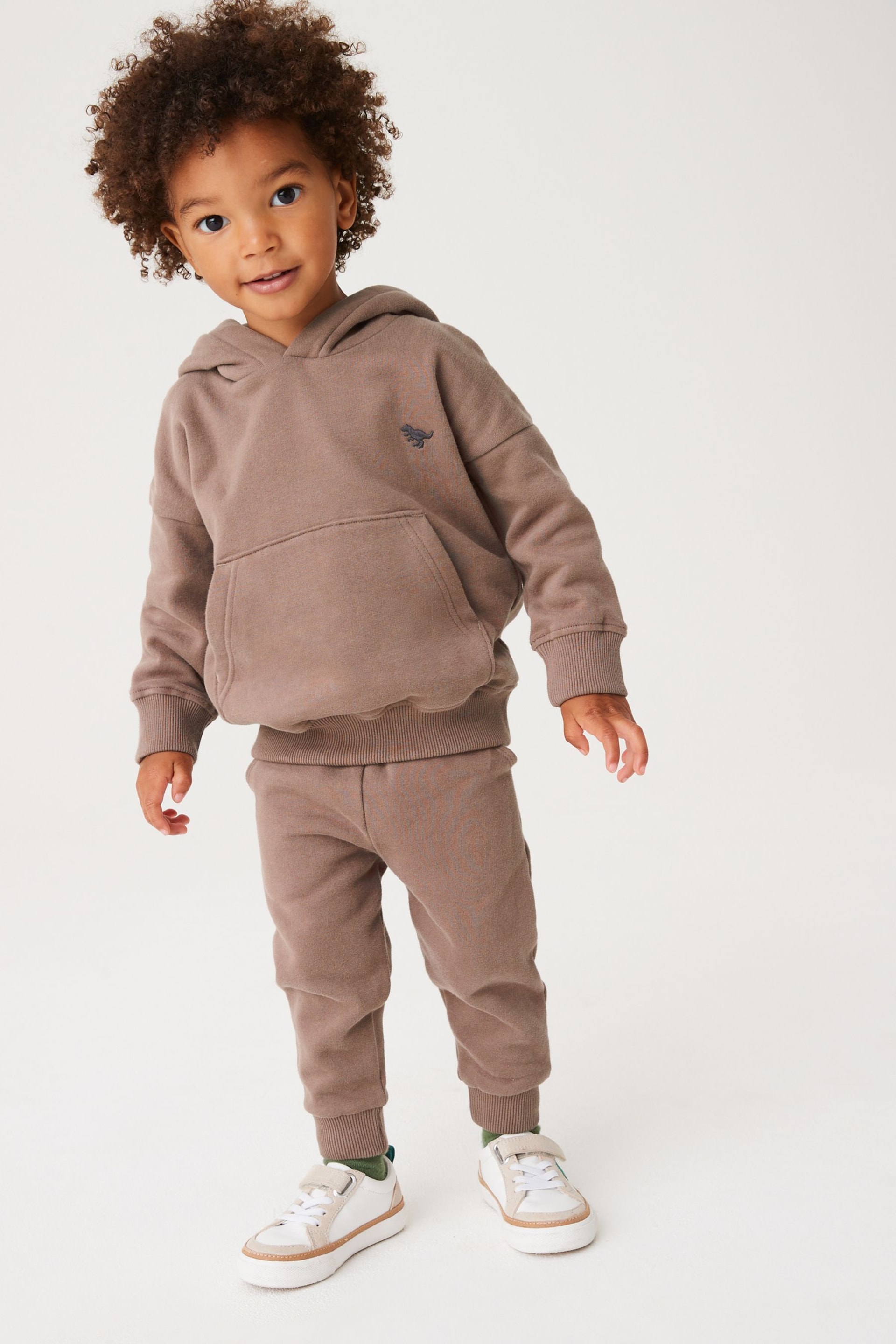 Mink Brown Soft Touch Jersey Hoodie (3mths-7yrs) - Image 2 of 7