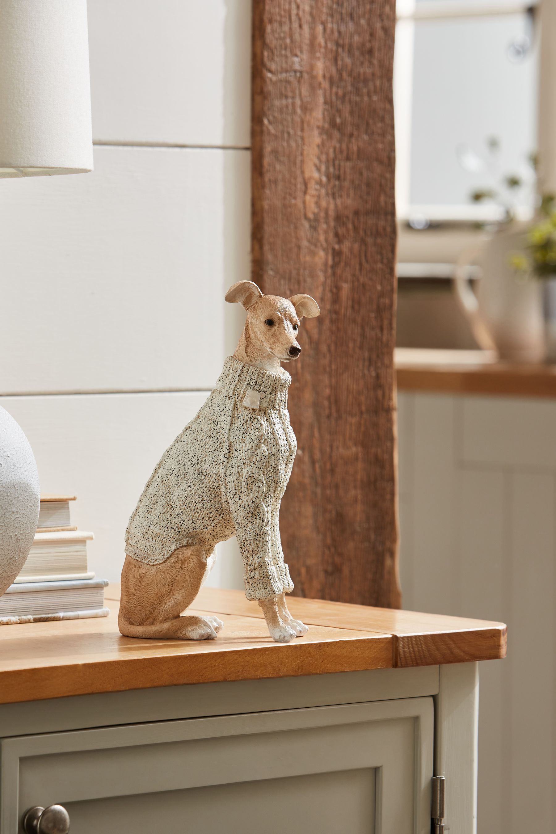 Buy Brown Willow the Whippet Dog in a Jumper Ornament from Next Luxembourg