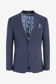 Ted Baker Tailoring Premium Blue Panama Slim Suit Jacket - Image 7 of 7