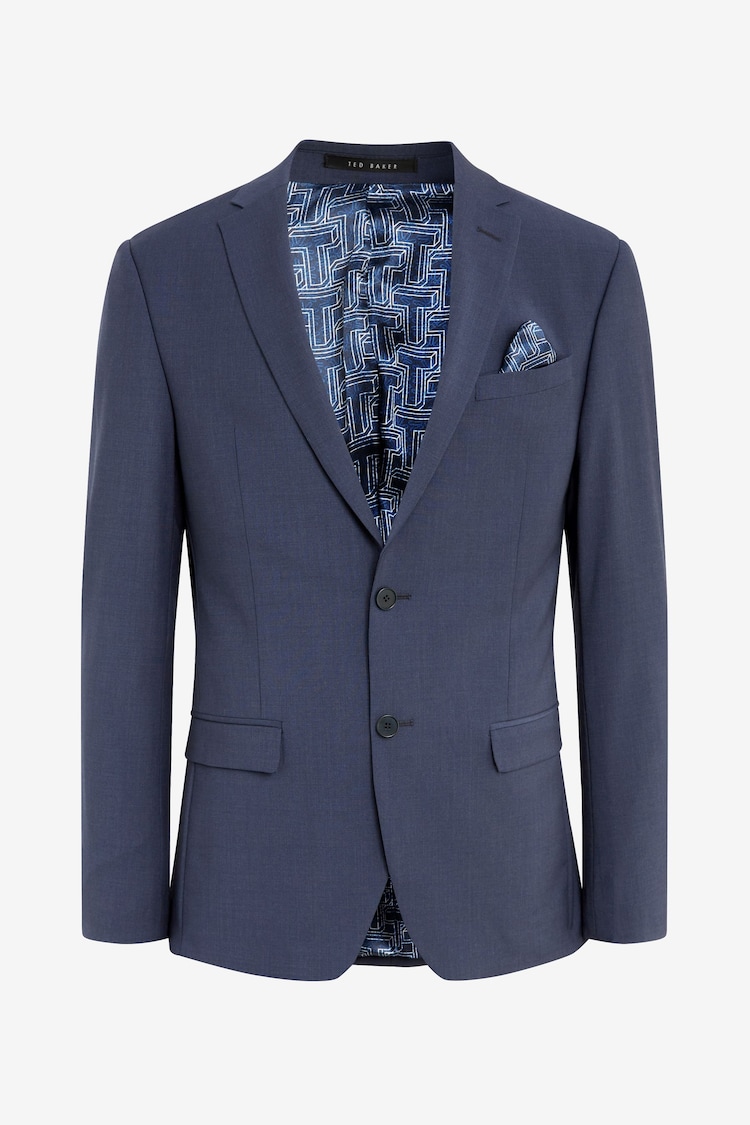 Ted Baker Tailoring Premium Blue Panama Slim Suit Jacket - Image 7 of 7