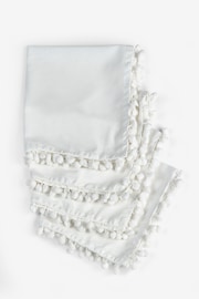 White Pom Pom Tablecloth and Napkins Napkins - Image 2 of 2