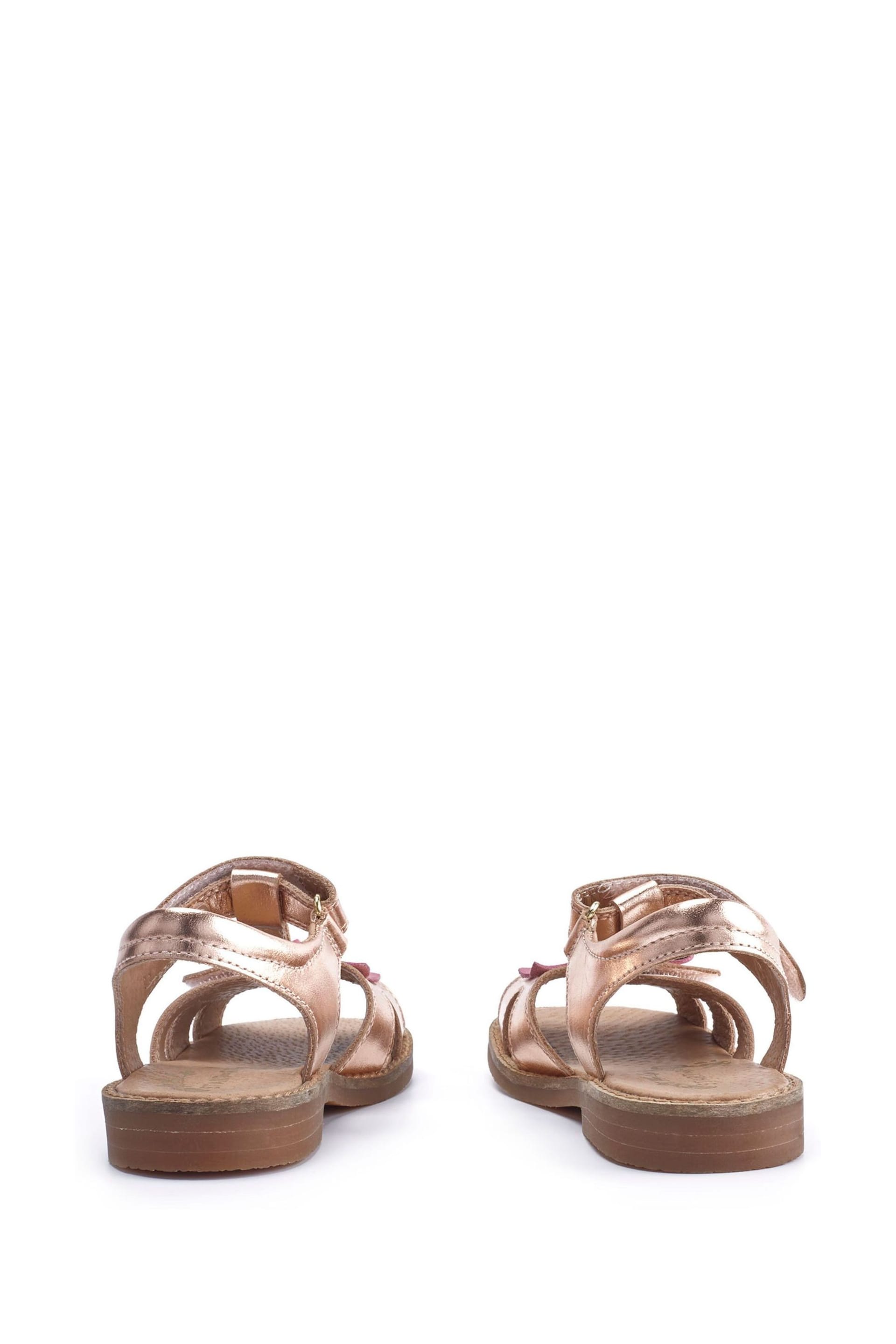 Start Rite Mermaid Rose Gold & Pink Leather Rip-Tape Sandals F Fit - Image 5 of 7