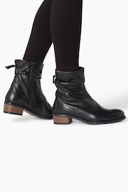 Dune London Black Wide Fit Paxan Buckle Detail Heeled Ankle Boots - Image 1 of 8