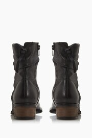 Dune London Black Wide Fit Paxan Buckle Detail Heeled Ankle Boots - Image 7 of 8