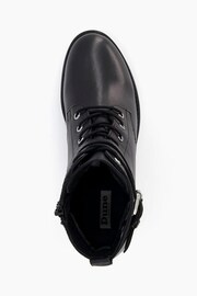 Dune London Black Wide Fit Paxan Buckle Detail Heeled Ankle Boots - Image 8 of 8