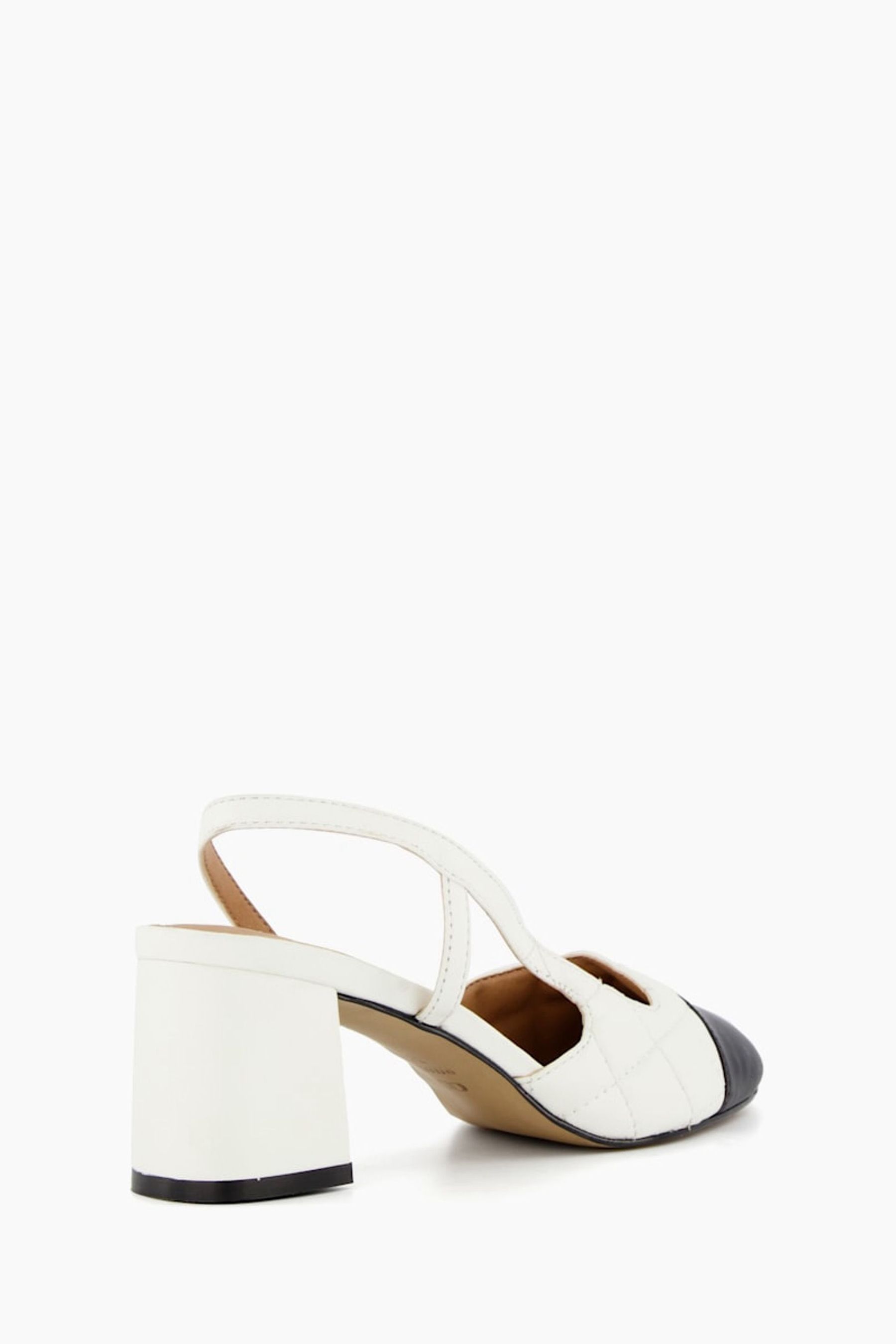 Buy Dune London Black White Crofts Mid Block Heel Slingback Pumps from Next Luxembourg