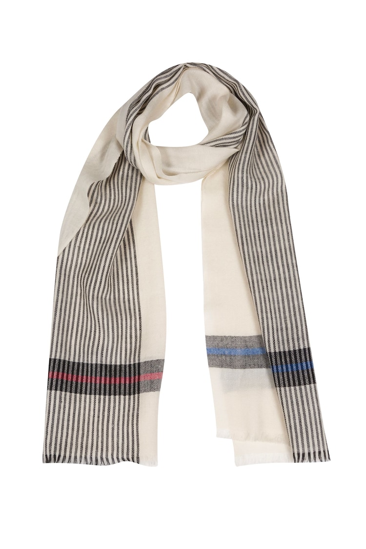 Pure Luxuries London White Pixel Cashmere & Merino Wool Scarf - Image 1 of 3