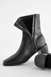 Black PU Extra Wide Fit Forever Comfort® Sock Ankle Boots - Image 4 of 5