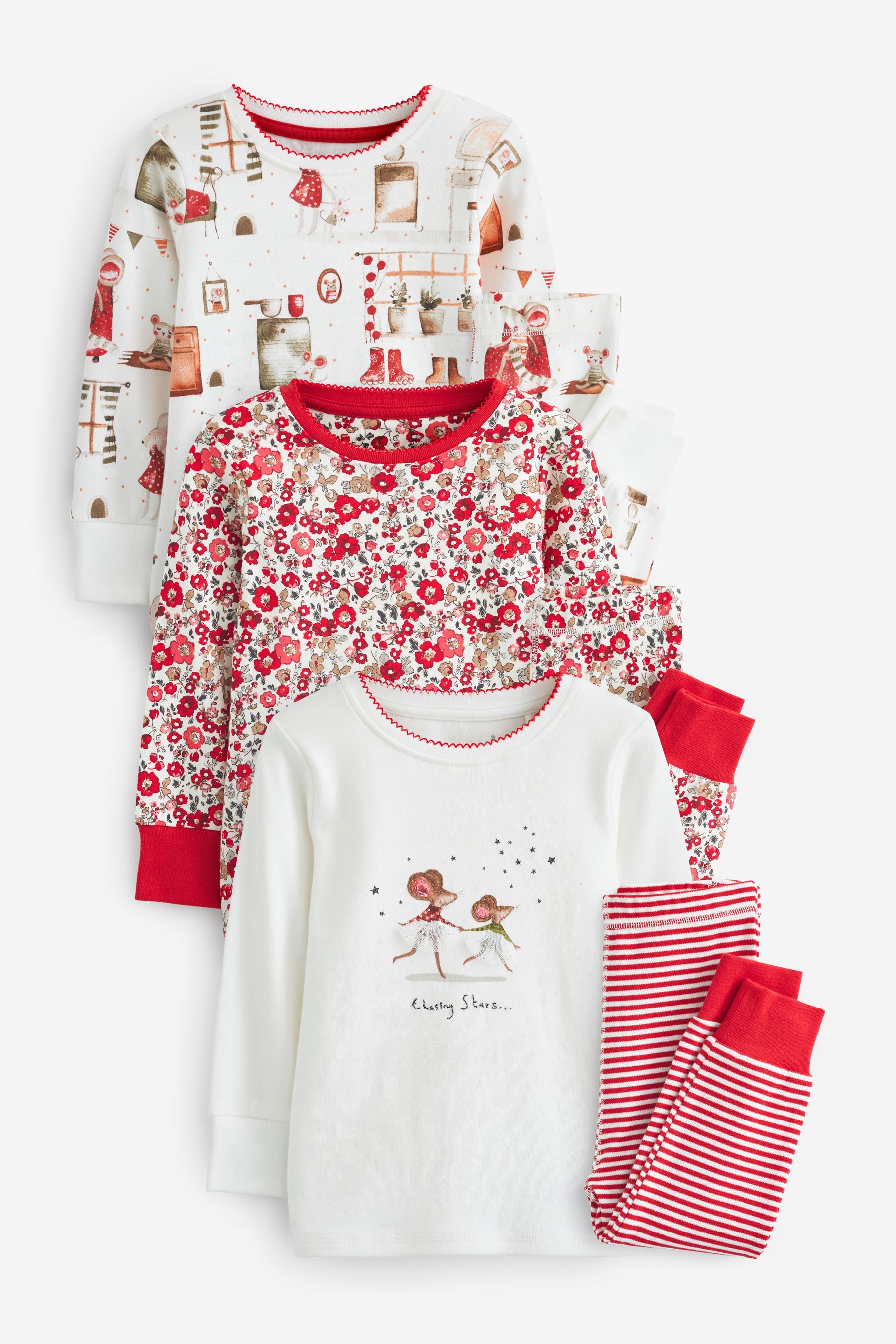 Next 3 pack pyjamas top