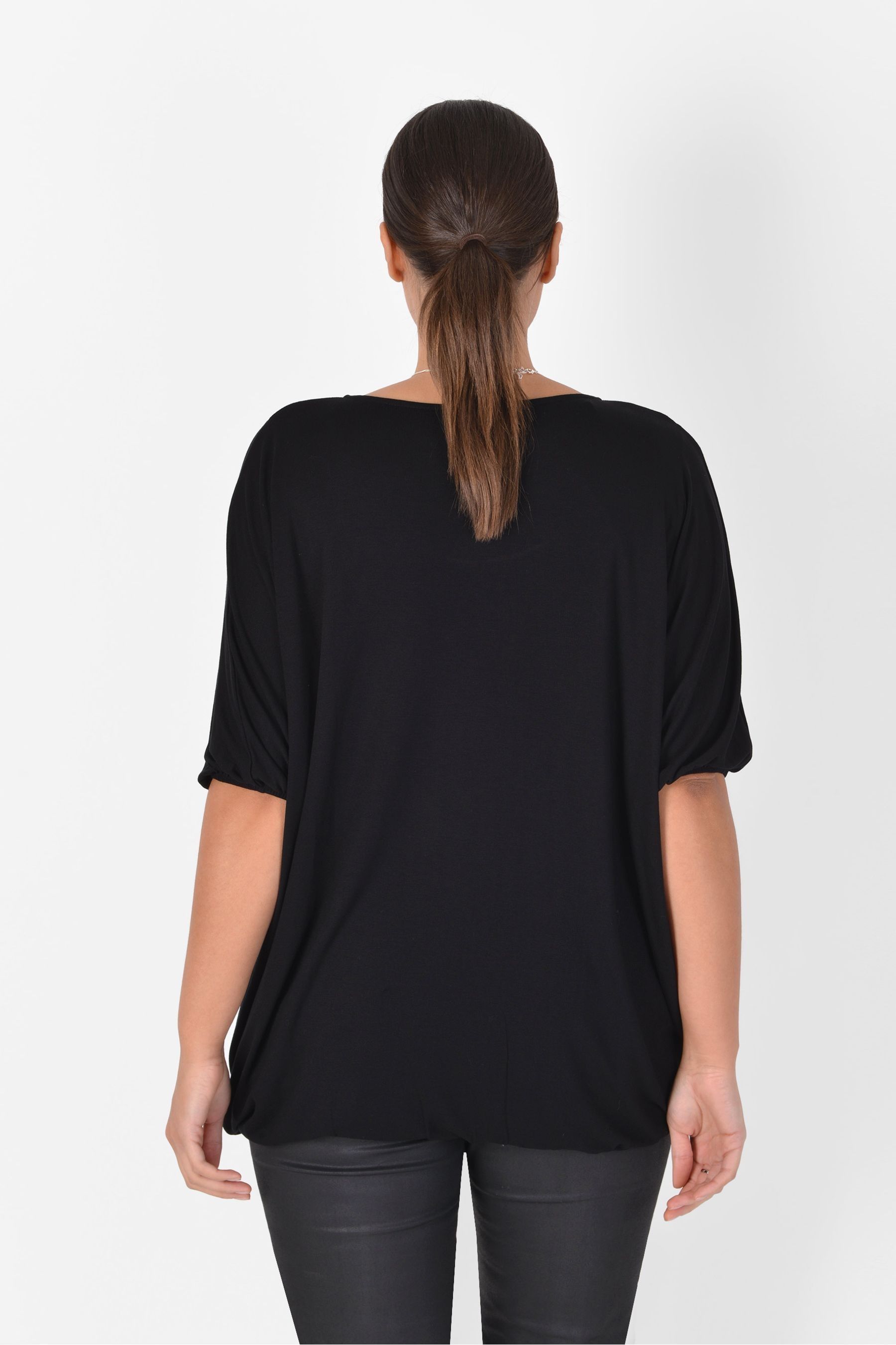 Black bubble hem tops plus size new arrivals