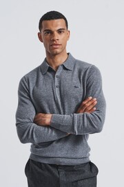 Aubin Grey Merino Cashmere Blend Polo Shirt - Image 1 of 4