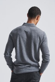 Aubin Grey Merino Cashmere Blend Polo Shirt - Image 2 of 4