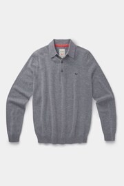 Aubin Grey Merino Cashmere Blend Polo Shirt - Image 4 of 4