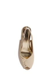 Pavers Cream Peep Toe Slingback High Heels - Image 3 of 5