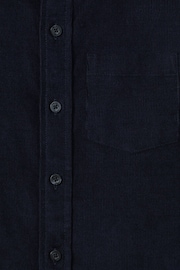 Reiss Navy Albion Senior Corduroy Cutaway Collar Shirt - Image 6 of 6