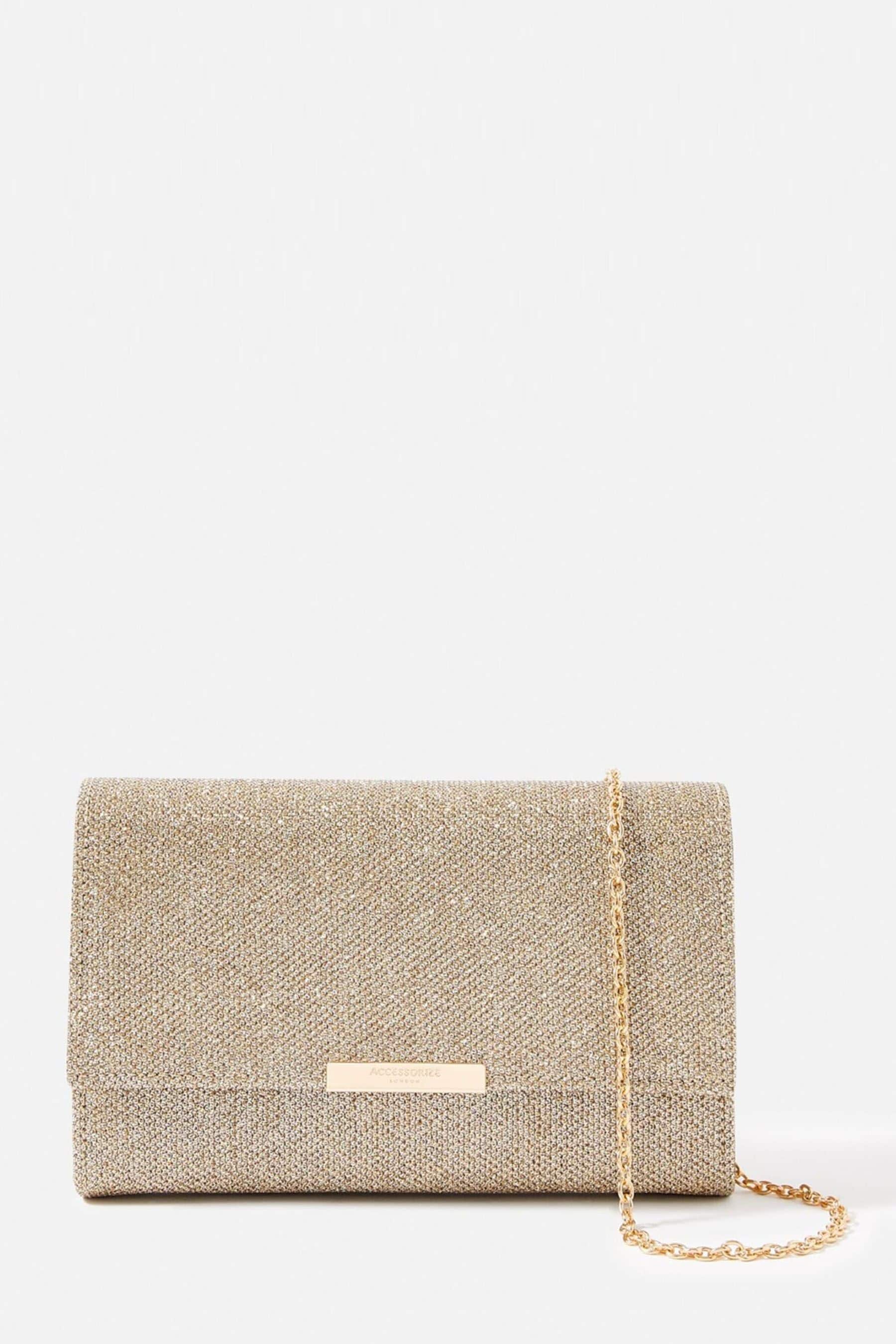 Buy Accessorize Gold Box Clutch Bag from Next Luxembourg
