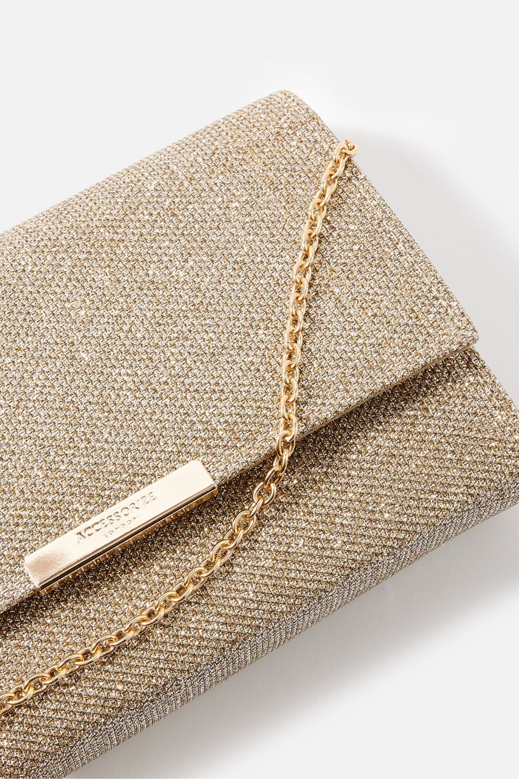 Accessorize gold clutch sale