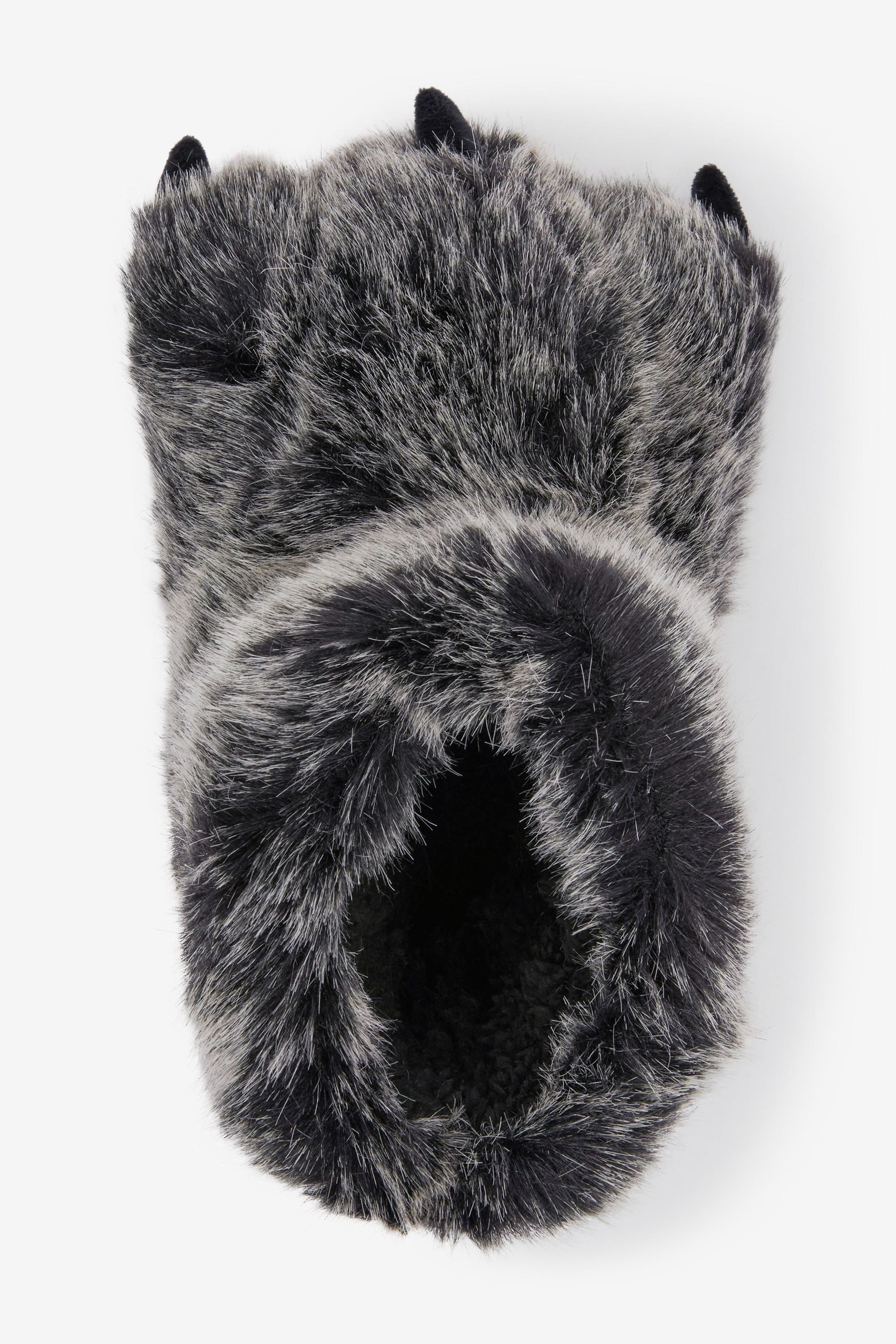 Buy Grey Warm Lined Claw Slipper Boots from Next Luxembourg