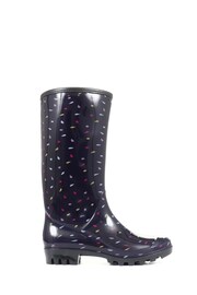 Pavers Ladies Blue Polka Dot Wellington Boots - Image 1 of 5