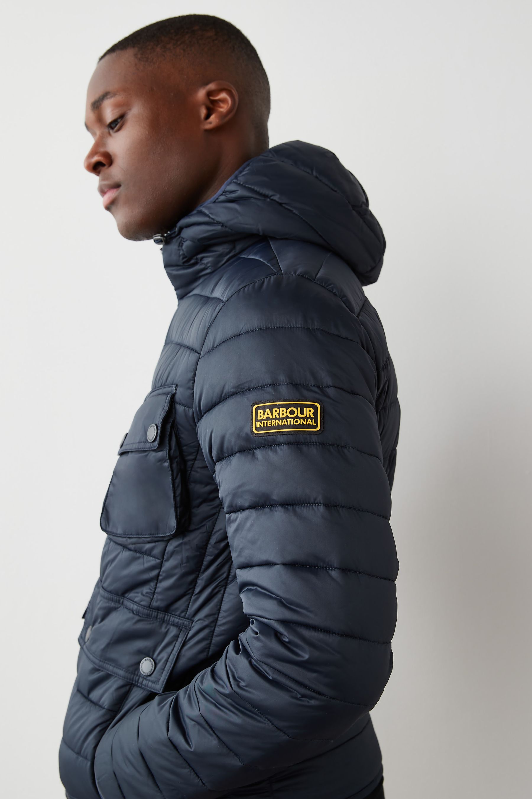 Buy Barbour International Racer Ouston Quilted Hooded Jacket from Next United Arab Emirates