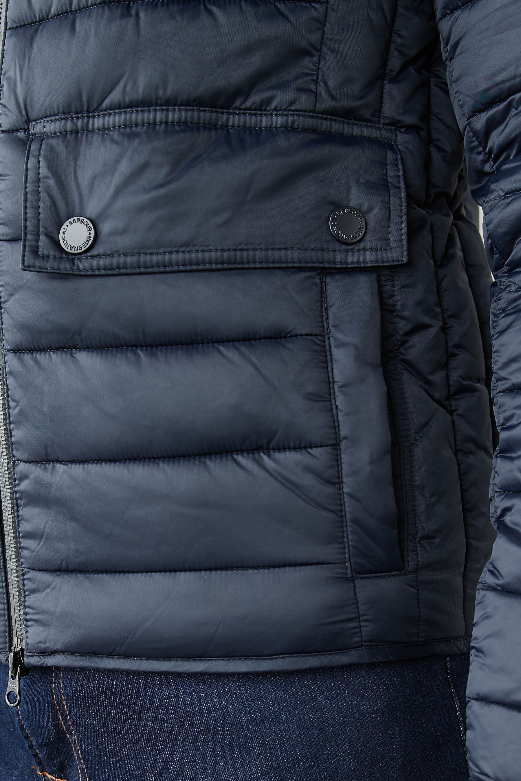 Barbour international quilted ouston jacket black online