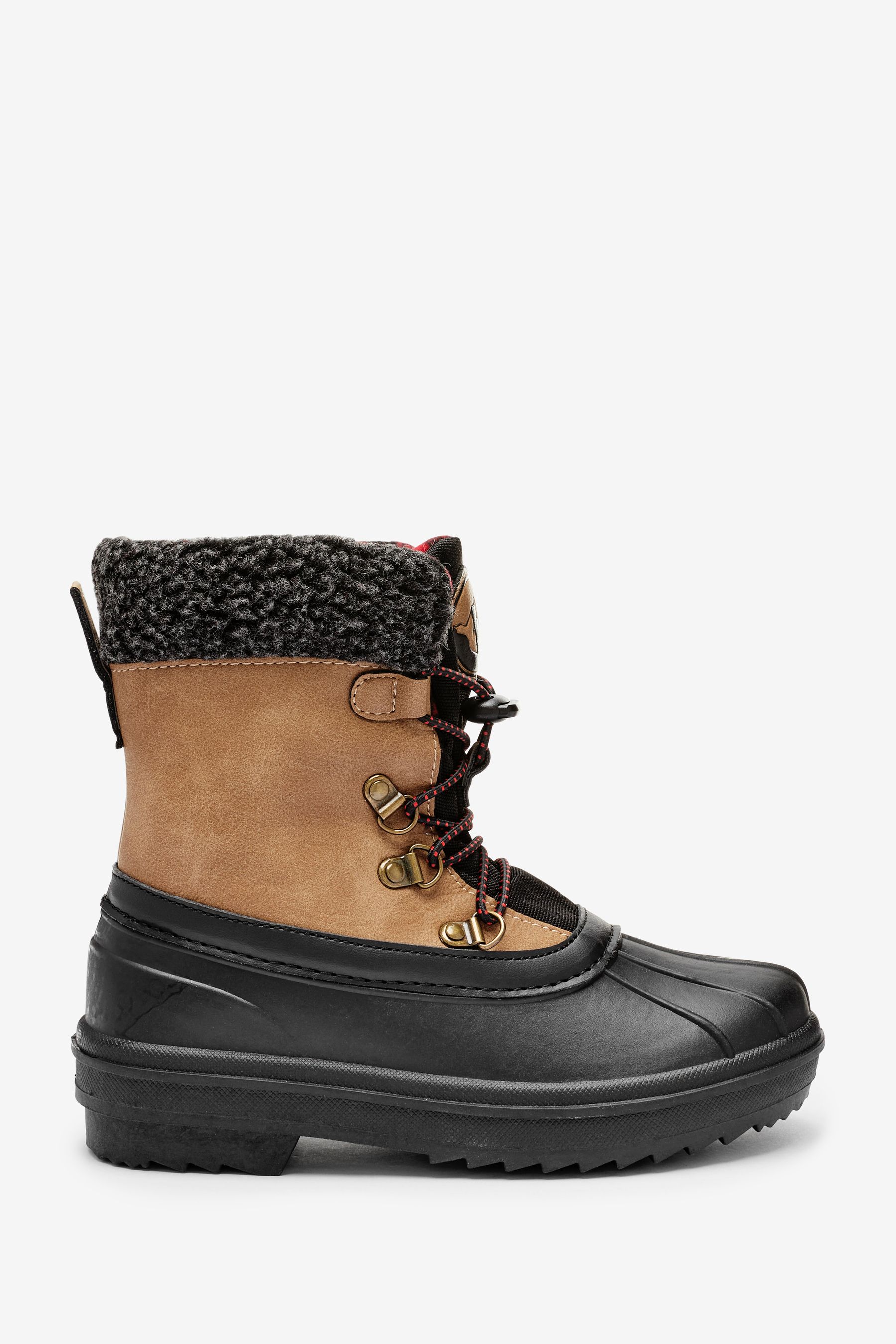Buy Brown Water Resistant Lace Up Duck Boots from Next Luxembourg