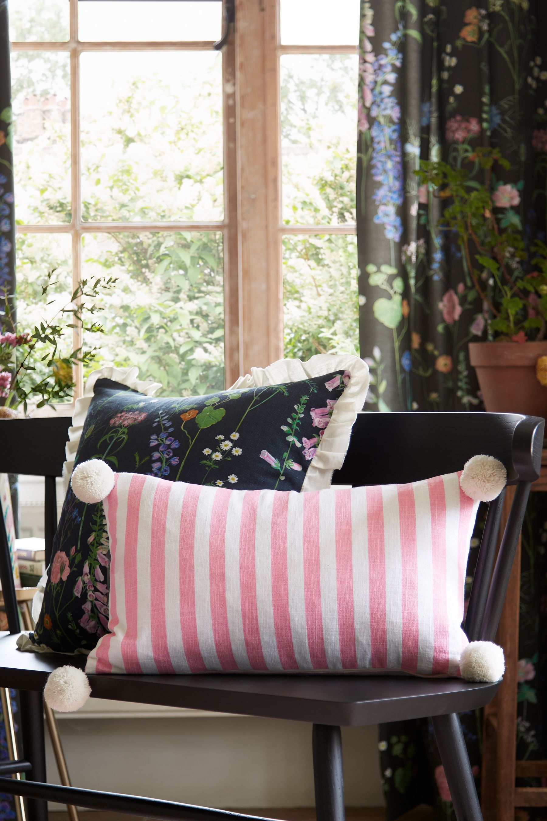 Buy Lucy Tiffney Pink Tufted Floral Cushion from the Next UK online shop