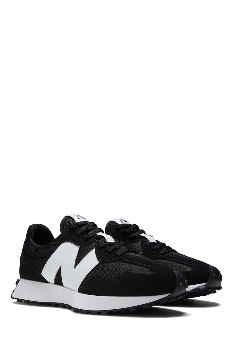 New Balance White/Black Mens 327 Trainers - Image 6 of 12