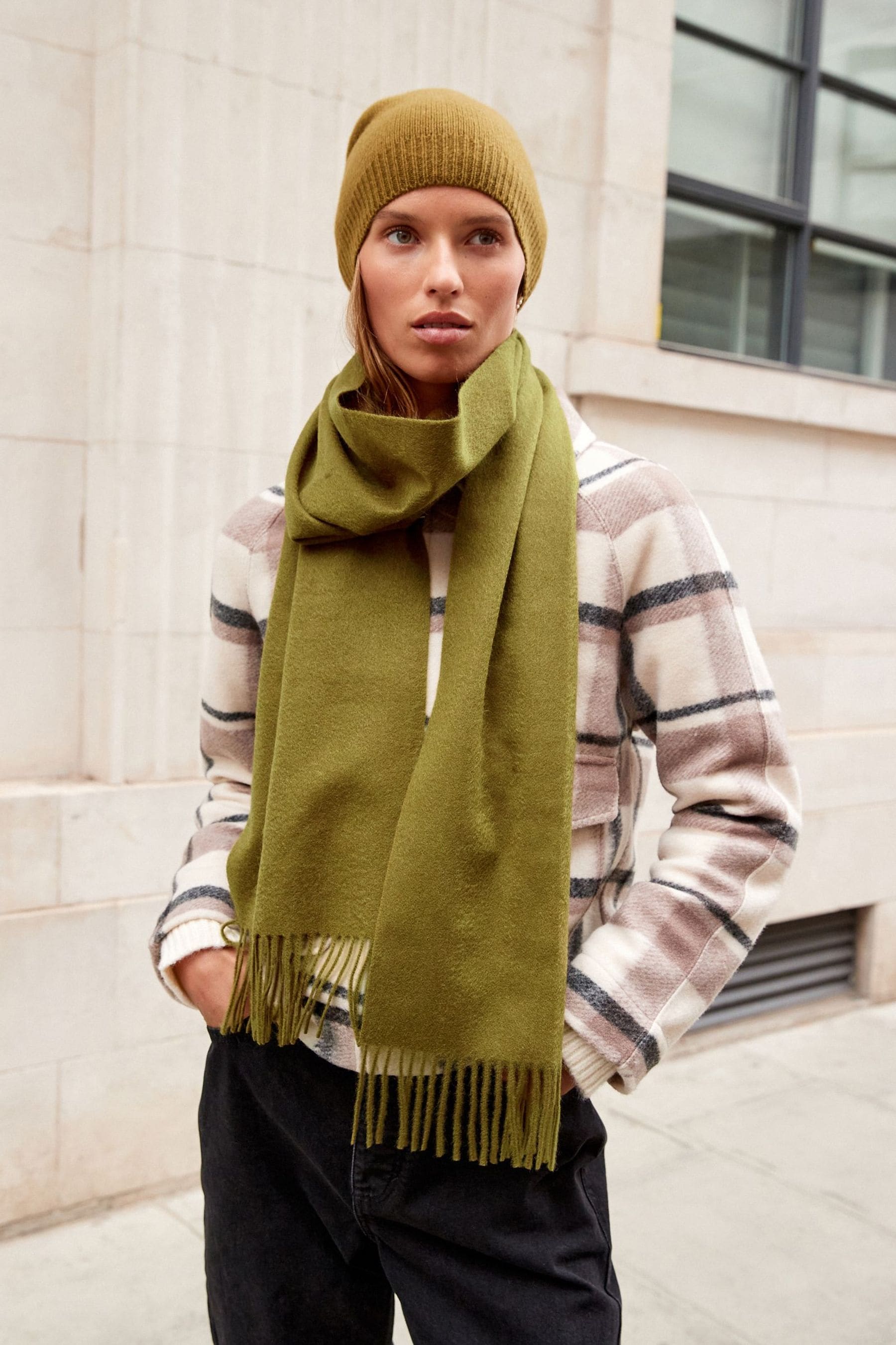 Olive green cashmere scarf cheap