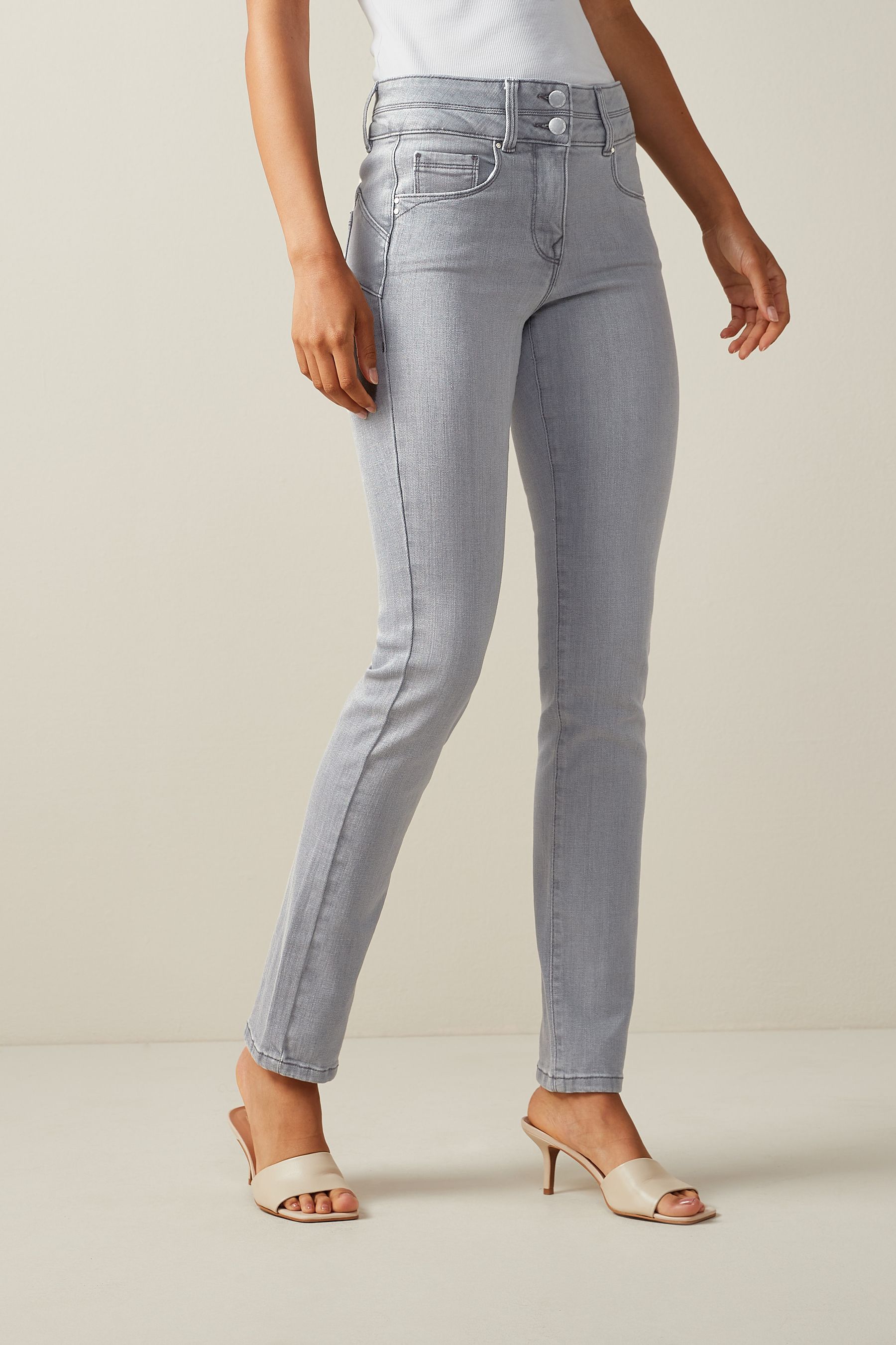 Buy Grey Next Lift Slim Shape Slim Jeans from Next Luxembourg