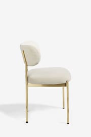 Set of 2 Soft Velvet Pebble Brushed Gold Leg Aleia Dining Chairs - Image 5 of 7