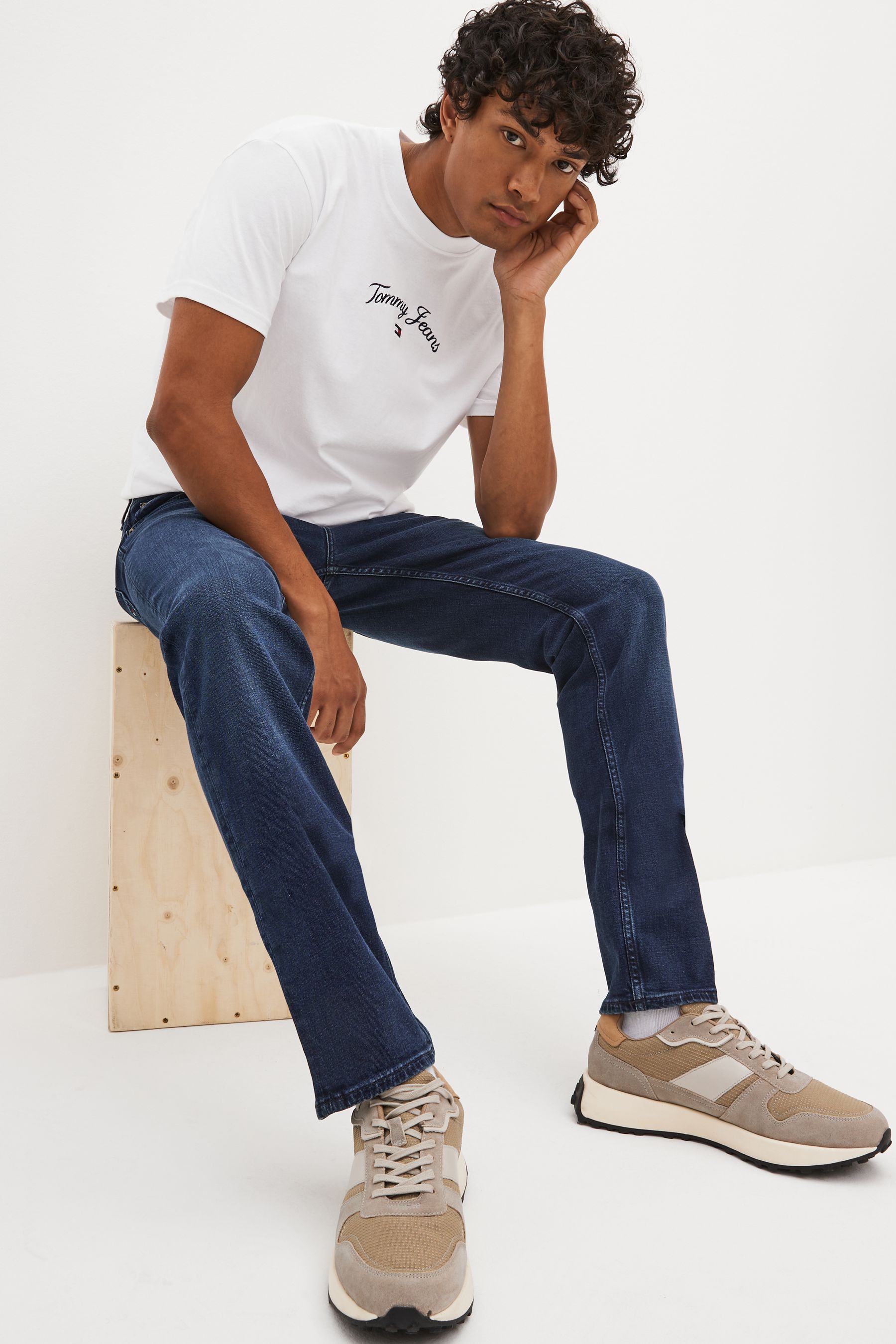 Tommy Hilfiger Blue Straight Fit Denton Stretch Jeans