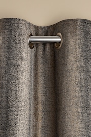 Black/Bronze Gold Metallic Stripe Eyelet Super Thermal Curtains - Image 5 of 7