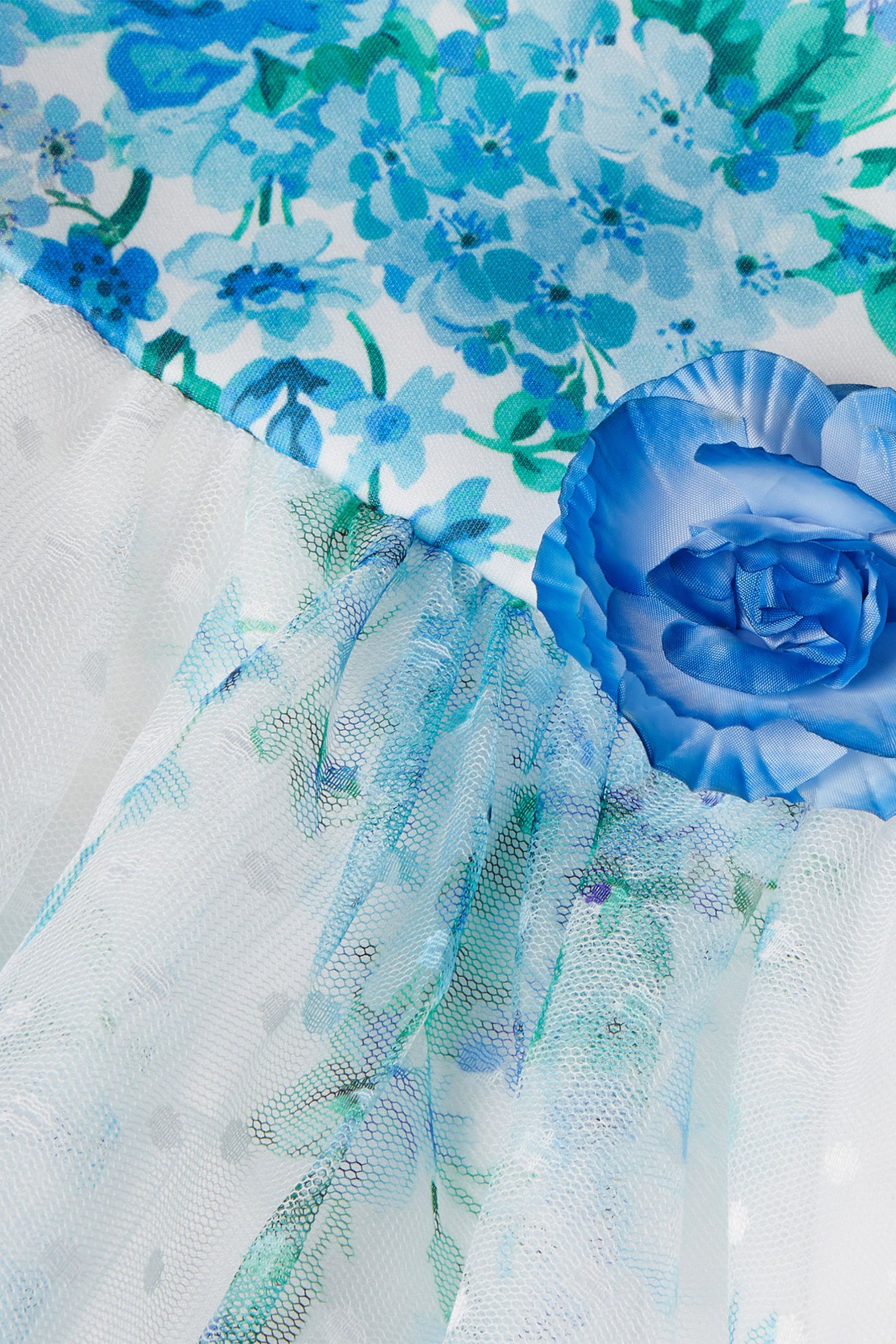 Buy Monsoon Baby Blue Heidi Tulle Print Dress from Next Luxembourg