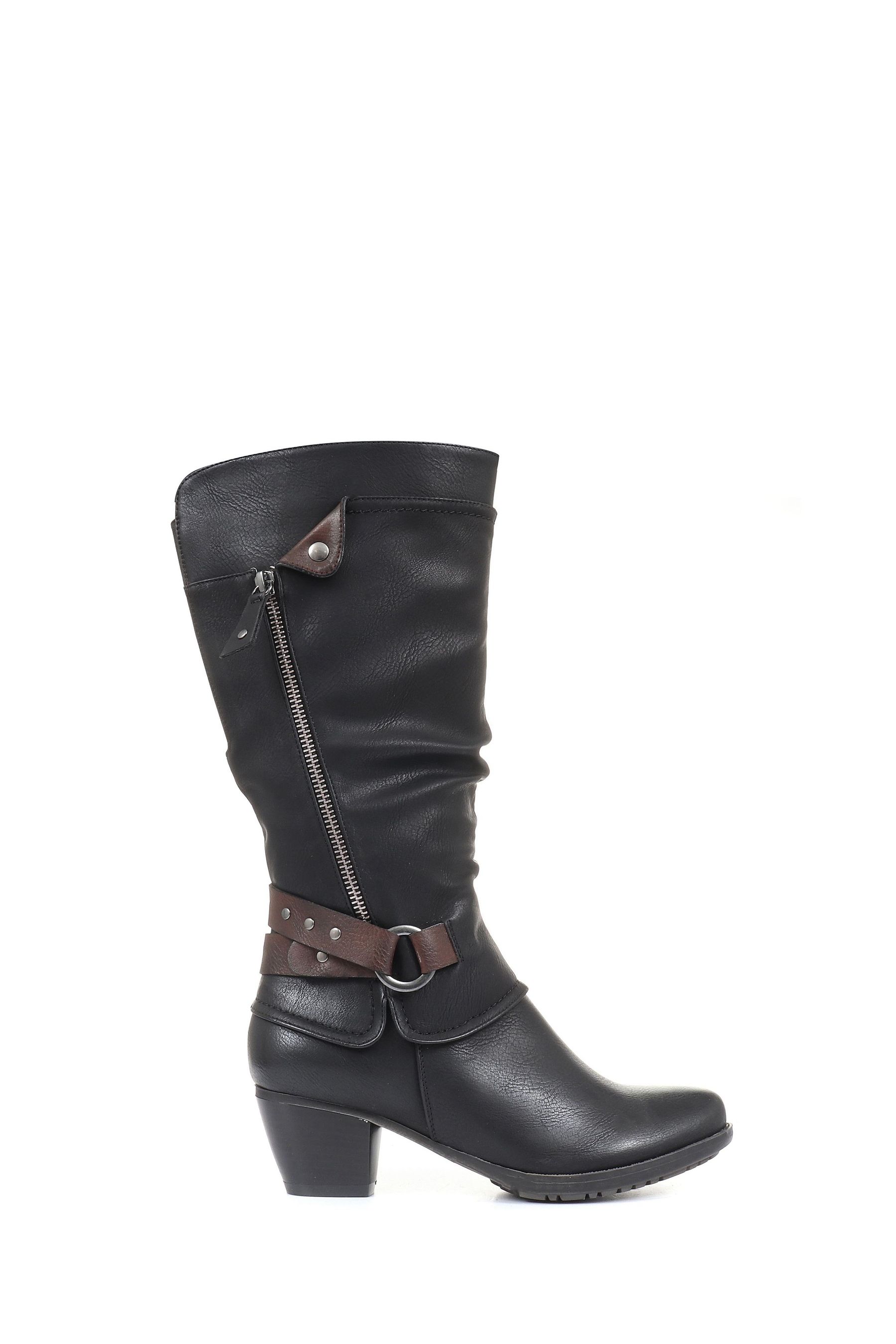 Buy Pavers Black Pavers Low Heeled Slouch Boots from Next Luxembourg