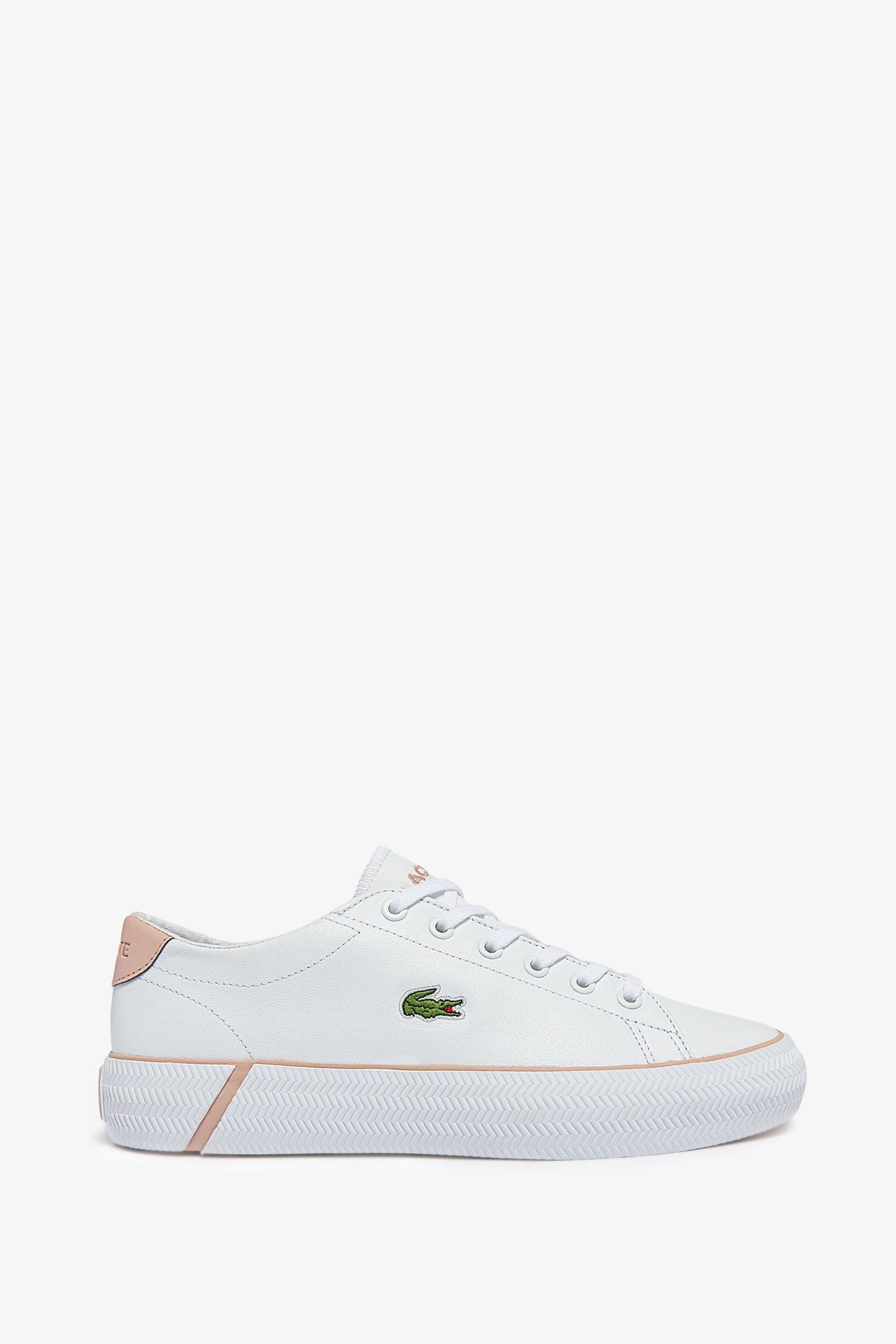 Buy Lacoste White Pink Gripshot 21 Leather Mix Trainers from Next Luxembourg