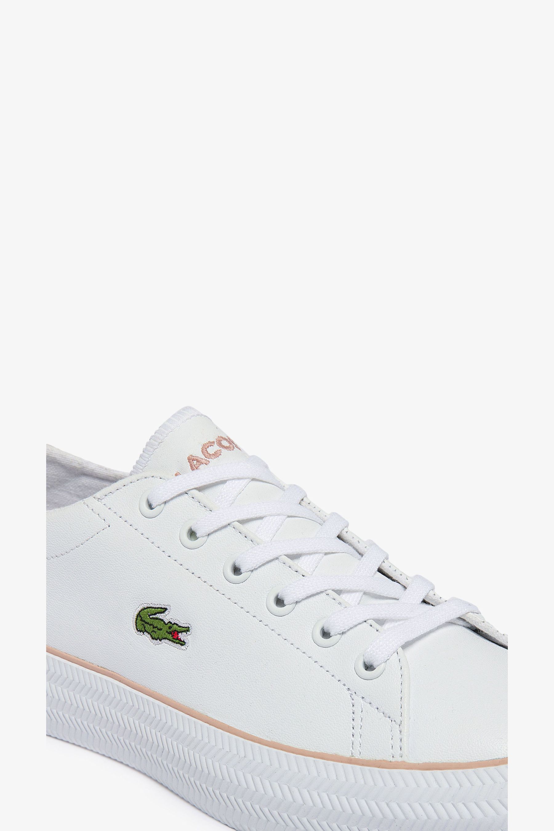 Lacoste white and pink trainers sales